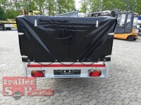 Eduard 1500 KG Hochlader - Gebremste Einzelachser - 2.6x1.5m - Ladehöhe:56 cm - 195/55R10 - Bordwände 30cm - Kastenaufsatz mit Hochplane SP-Line