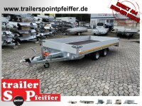 Eduard 2700 KG Multitransporter - Gebremste Doppelachser - 4.0x2.0m - Ladehöhe:56 cm - 195/55R10 - Auffahrschienen & Winde - Bordwände 30cm