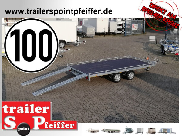 EDUARD 4020 -GD- Hochlader, Auffahrschienen & Winde, reling 10cm -2700kg- Lfh: 63cm -195/50R13 mit Stützen - Staukiste und 100 KM/H