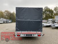 EDUARD 5022 -GD- Hochlader, Auffahrschienen & Winde, Bordwände 30cm -3500kg- Lfh: 63cm -195/50R13 mit Hochplane SP-Line Schiebeplane links und rechts