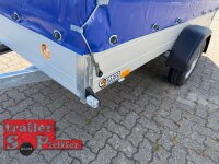 Saris MP  305 153 1500 1 Alu Tieflader - Einachser 1500 KG  Anhänger gebremst mit Reling mit Hochplane SP-Line