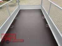 Eduard 2700 KG Multitransporter - Gebremste Doppelachser - 4.0x2.0m - Ladehöhe:63 cm - 195/50R13 - Auffahrschienen & Winde - Bordwände 30cm mit 70 cm Laubgitter