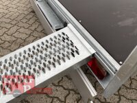 Eduard 2700 KG Multitransporter - Gebremste Doppelachser - 4.0x2.0m - Ladehöhe:63 cm - 195/50R13 - Auffahrschienen & Winde - Bordwände 30cm mit 70 cm Laubgitter