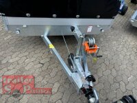 Eduard 2700 KG Multitransporter - Gebremster Doppelachser - 4.0x2.0m - Ladehöhe:56 cm - 195/55R10 - Auffahrschienen & Winde - Bordwände 30cm mit Hochplane SP Line
