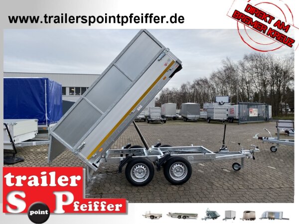 EDUARD 2615 -UD- Heckkipper, Bordwände 30cm -0750kg- H-Pumpe - Lfh: 63cm -195/50R13 mit Stahl - Kastenaufsatz - Stützrad