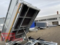 Eduard 750 KG Rückwärts Kipper - Ungebremste Doppelachser - 2.6x1.5m - Ladehöhe:72 cm - 155R13 - Bordwände 30cm mit Kastenaufsatz 60 cm