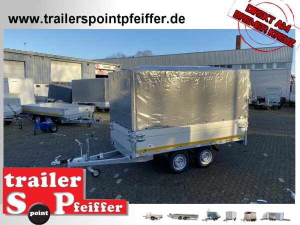 EDUARD 3116 -GD- Hochlader, Bordwände 30cm -2000kg- Lfh: 72cm -155R13 mit 3116 - AufsatzBordwände pendelbar - 30cm hoch und Hochplane SP-Line