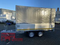 Eduard 2000 KG Hochlader - Gebremste Doppelachser - 3.1x1.6m - Ladehöhe:72 cm - 155R13 - Bordwände 30cm + Aufsatzwände und Plane SP-Line