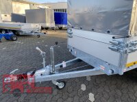 Eduard 2000 KG Hochlader - Gebremste Doppelachser - 3.1x1.6m - Ladehöhe:72 cm - 155R13 - Bordwände 30cm + Aufsatzwände und Plane SP-Line