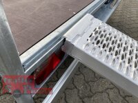 Eduard 3500 KG Hochlader - Gebremste Tridem-Achser - 4.5x2.0m - Ladehöhe:56 cm - 195/55R10 - ALU Bordwände 30cm - ALU Auffahrrampen