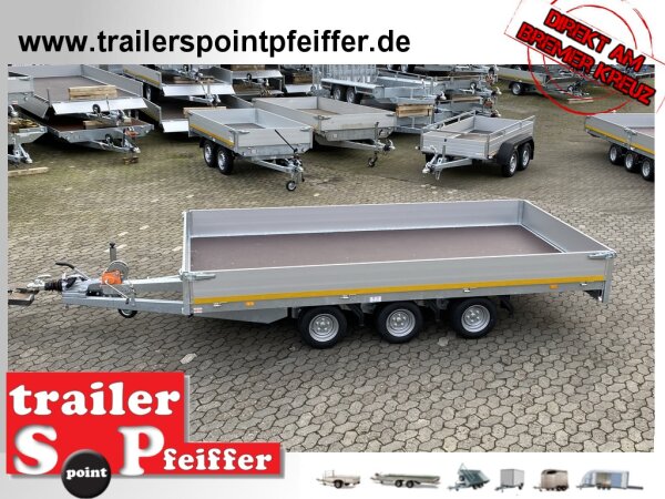 EDUARD 4020 -GT- Hochlader, Auffahrschienen & Winde, Bordwände 30cm -3500kg- Lfh: 56cm -195/55R10