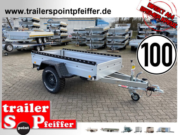 TPV TL-EB3 Offroad - 1300 kg gebremst Kastenanhänger mit 15" Geländebereifung und Reling