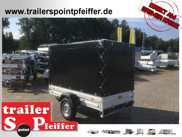 Böckmann TL-AL 2513/15 ALU Tieflader Anhänger - gebremst mit Hochplane SP-Line