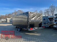 Lorries PLI30-4521 - 3000 kg kippbarer leichter Autotransporter mit ALU Standschienen mit Hochplane SP-Line / Rollo + Schiebeplane in FR links