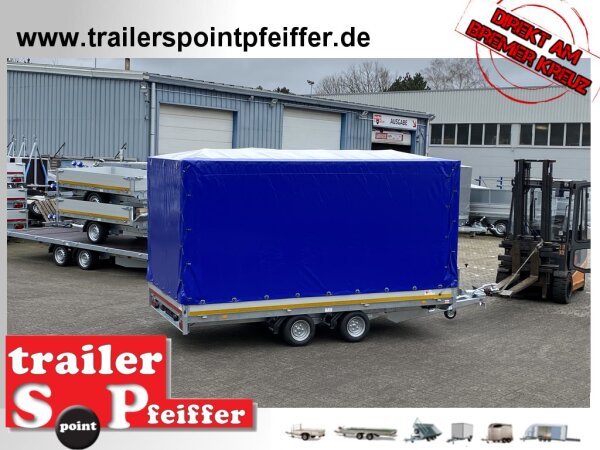EDUARD 4020 -GD- Hochlader, Bordwände 30cm -2700kg- Lfh: 56cm -195/55R10 mit Hochplane SP-Line