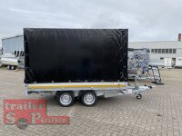 EDUARD 3118 -GD- Heckkipper, Auffahrschienen, Heckstützen, Bordwände 30cm -2700kg- H-Pumpe - Lfh: 63cm -195/50R13 mit Hochplane SP-Line