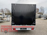 EDUARD 3118 -GD- Heckkipper, Auffahrschienen, Heckstützen, Bordwände 30cm -2700kg- H-Pumpe - Lfh: 63cm -195/50R13 mit Hochplane SP-Line