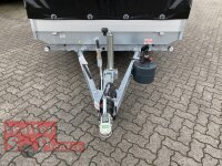 EDUARD 3118 -GD- Heckkipper, Auffahrschienen, Heckstützen, Bordwände 30cm -2700kg- H-Pumpe - Lfh: 63cm -195/50R13 mit Hochplane SP-Line