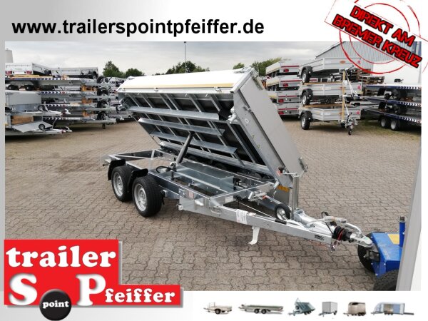EDUARD 3116 -GD- 3 Seitenkipper, Auffahrschienen, Bordwände 30cm -2700kg- E & H-Pumpe - Lfh: 63cm -195/50R13