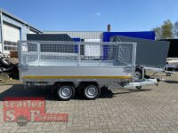 EDUARD 3116 -GD- Heckkipper, Auffahrschienen, Bordwände 30cm -2700kg- E-Pumpe - Lfh: 63cm -195/50R13 mit 3116 - Laubgitter pendelbar - 70cm hoch