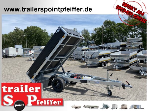 Saris K1 256 150 1500 E Black Edition - 1500 kg Heckkipper - Einachser - gebremst - Bordwände 35 cm - E-Pumpe