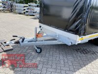 EDUARD 5022 -GD- Hochlader, Auffahrschienen & Winde, Bordwände 30cm -3000kg- Lfh: 63cm -195/50R13 mit Hochplane SP-Line Schiebeplane links