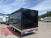 EDUARD 5022 -GD- Hochlader, Auffahrschienen & Winde, Bordwände 30cm -3000kg- Lfh: 63cm -195/50R13 mit Hochplane SP-Line Schiebeplane links