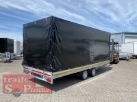 EDUARD 5022 -GD- Hochlader, Auffahrschienen & Winde, Bordwände 30cm -3000kg- Lfh: 63cm -195/50R13 mit Hochplane SP-Line Schiebeplane links