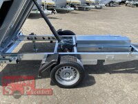 Eduard 1500 KG Rückwärtskipper - Gebremste Einzelachser - 2.6x1.5m - Ladehöhe:63 cm - 195/50R13 - Bordwände 30cm Elektropumpe mit Auffahrrampen und Stützen