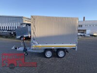 Eduard 2700 KG Heckkipper - Gebremste Doppelachser - 2.6x1.5m - Ladehöhe:72 cm - 185/70R13 - Bordwände 30cm - Hochplane SP-Line