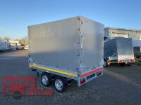 Eduard 2700 KG Heckkipper - Gebremste Doppelachser - 2.6x1.5m - Ladehöhe:72 cm - 185/70R13 - Bordwände 30cm - Hochplane SP-Line