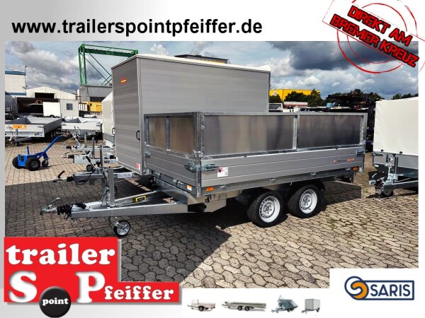 Saris K3 306 170 2700 2 Elektro - Notpumpe - 2700 kg Dreiseitenkipper mit Rampenschacht und geschlossenem Aufsatz