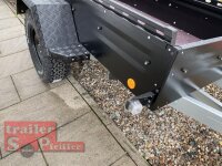 TPV TL-EB3 Offroad - 1300 kg gebremst Kastenanhänger mit 15" Geländebereifung und Reling - SCHWARZ