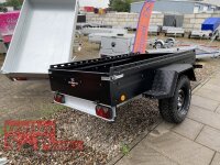 TPV TL-EB3 Offroad - 1300 kg gebremst Kastenanhänger mit 15" Geländebereifung und Reling - SCHWARZ