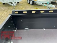 TPV TL-EB2 schwarz Offroad - 1000 kg gebremst Kastenanhänger mit 16" Geländebereifung und Reling