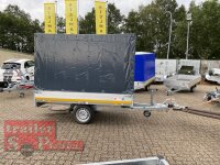 Eduard 1500 KG Hochlader - Gebremste Einzelachser - 2.5x1.45m - Ladehöhe:63 cm - 195/50R13 - Bordwände 30cm Hochplane SP-Line