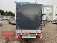 Eduard 1500 KG Hochlader - Gebremste Einzelachser - 2.5x1.45m - Ladehöhe:63 cm - 195/50R13 - Bordwände 30cm Hochplane SP-Line