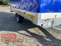 EDUARD 3116 -GE- Hochlader, Auffahrschienen, Bordwände 30cm -1500kg- Lfh: 56cm -195/55R10 mit Hochplane SP-Line Ökoschräge und Heckrollo