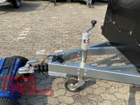 TPV TL-EB3 Offroad - 1300 kg gebremst Kastenanhänger mit 15" Geländebereifung und Reling - SCHWARZ mit Hochplane SP-Line
