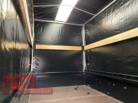 TPV TL-EB3 Offroad - 1300 kg gebremst Kastenanhänger mit 15" Geländebereifung und Reling - SCHWARZ mit Hochplane SP-Line