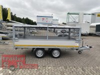 Eduard 2000 KG Hochlader - Gebremste Doppelachser - 3.3x1.8m - Ladehöhe:72 cm  - Bordwände 30cm mit Laubgitter 70 cm und Flachplane