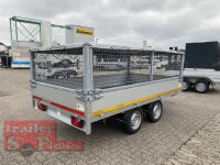 Eduard 2000 KG Hochlader - Gebremste Doppelachser - 3.3x1.8m - Ladehöhe:72 cm  - Bordwände 30cm mit Laubgitter 70 cm und Flachplane