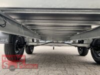 Eduard 2000 KG Hochlader - Gebremste Doppelachser - 3.3x1.8m - Ladehöhe:72 cm  - Bordwände 30cm mit Laubgitter 70 cm und Flachplane