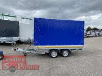 EDUARD 3116 -GD- Heckkipper, Auffahrschienen, Bordwände 30cm -2700kg- E-Pumpe - Lfh: 63cm -195/50R13 mit Hochplane SP-Line