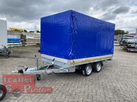EDUARD 3116 -GD- Heckkipper, Auffahrschienen, Bordwände 30cm -2700kg- E-Pumpe - Lfh: 63cm -195/50R13 mit Hochplane SP-Line
