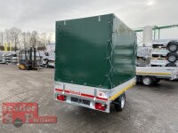 Eduard 1350 KG Hochlader - Gebremste Einzelachser - 2.5x1.45m - Ladehöhe:63 cm - 195/50R13 - Bordwände 30cm Hochplane SP-Line mit Öko Schräge