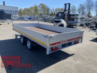 Eduard 2000 KG Hochlader - Gebremste Doppelachser - 3.5x1.8m - Ladehöhe:72 cm -  Bordwände 30cm mit H-Gestell - 100 KM/H