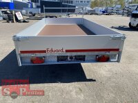 Eduard 2000 KG Hochlader - Gebremste Doppelachser - 3.5x1.8m - Ladehöhe:72 cm -  Bordwände 30cm mit H-Gestell - 100 KM/H