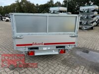 Eduard 3000 KG - 3 Seitenkipper -  Gebremster Doppelachser - 3.3x1.8m - Ladehöhe:63 cm - 195/50R13C - Stahl-Kastenaufsatz - Auffahrrampen - Stützen