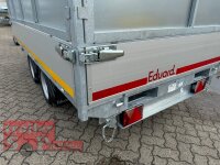 Eduard 3000 KG - 3 Seitenkipper -  Gebremster Doppelachser - 3.3x1.8m - Ladehöhe:63 cm - 195/50R13C - Stahl-Kastenaufsatz - Auffahrrampen - Stützen